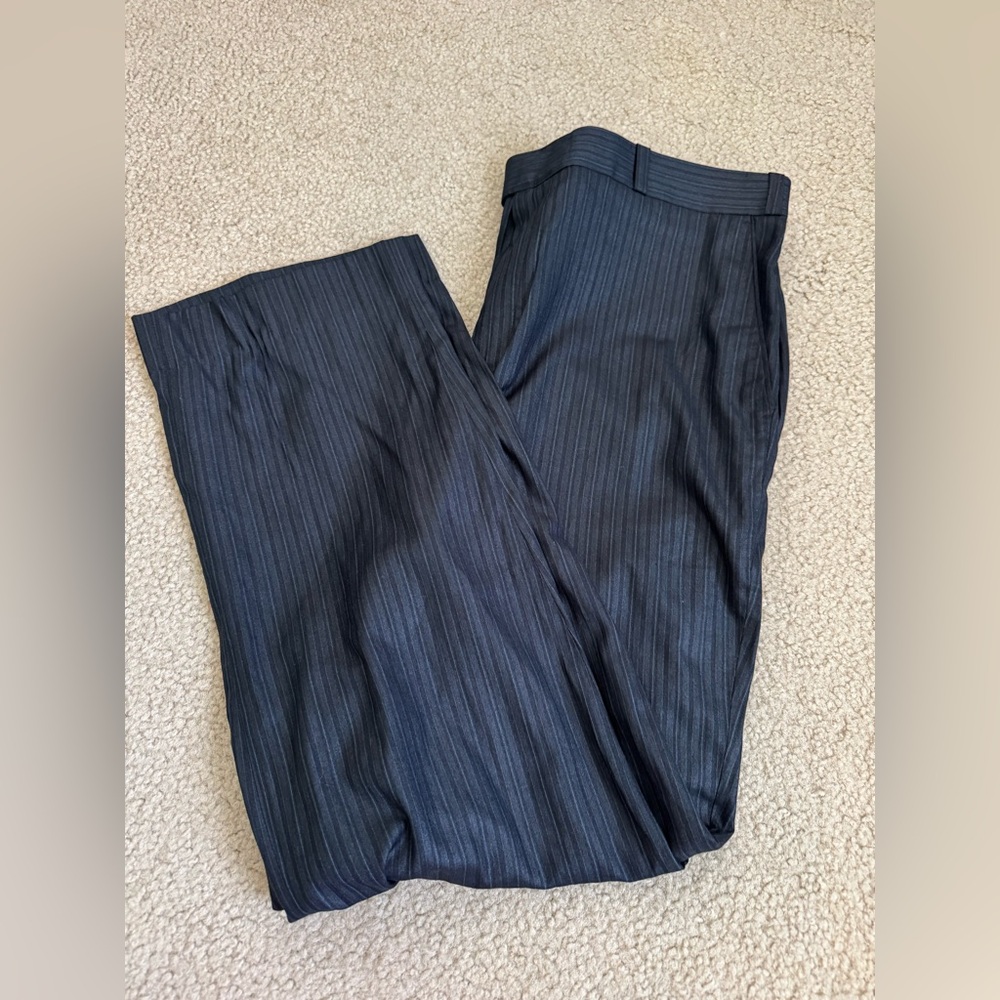 Men's Black Pinstripe Pants 36 x 30